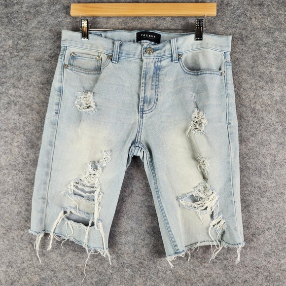 PacSun Other - PacSun Skinny Denim Shorts Mens 30 Light Blue Distressed Raw Hem 170SP179000PC